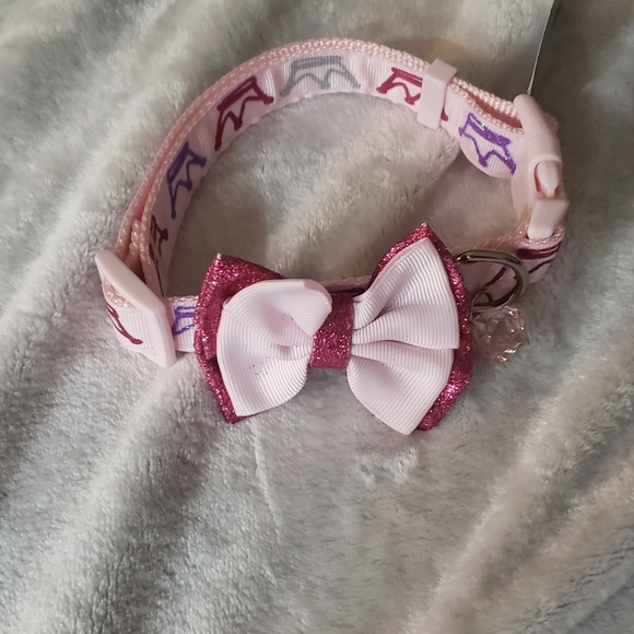 New Top Paw® Princess Dog Collar sz medium pink bow crown - Picture 5 of 11